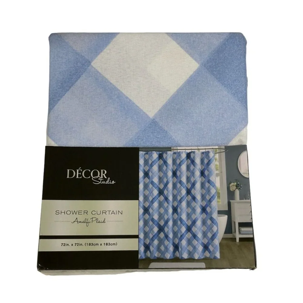 DECOR STUDIO Shower Curtain New Amalfi Plaid 72X72